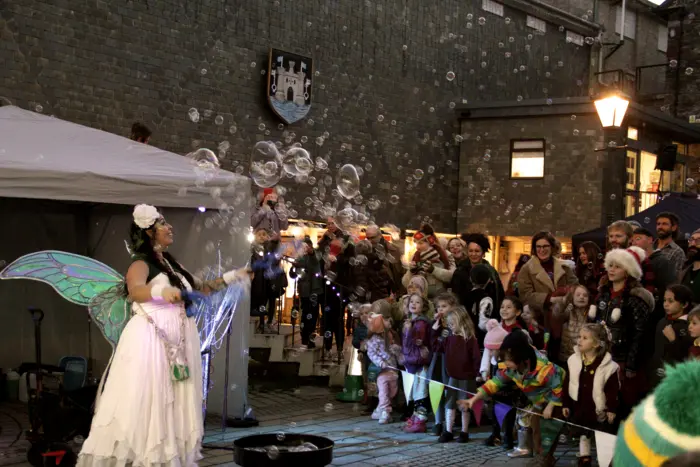 Totnes Christmas Lights Switch On Bubble Fairy